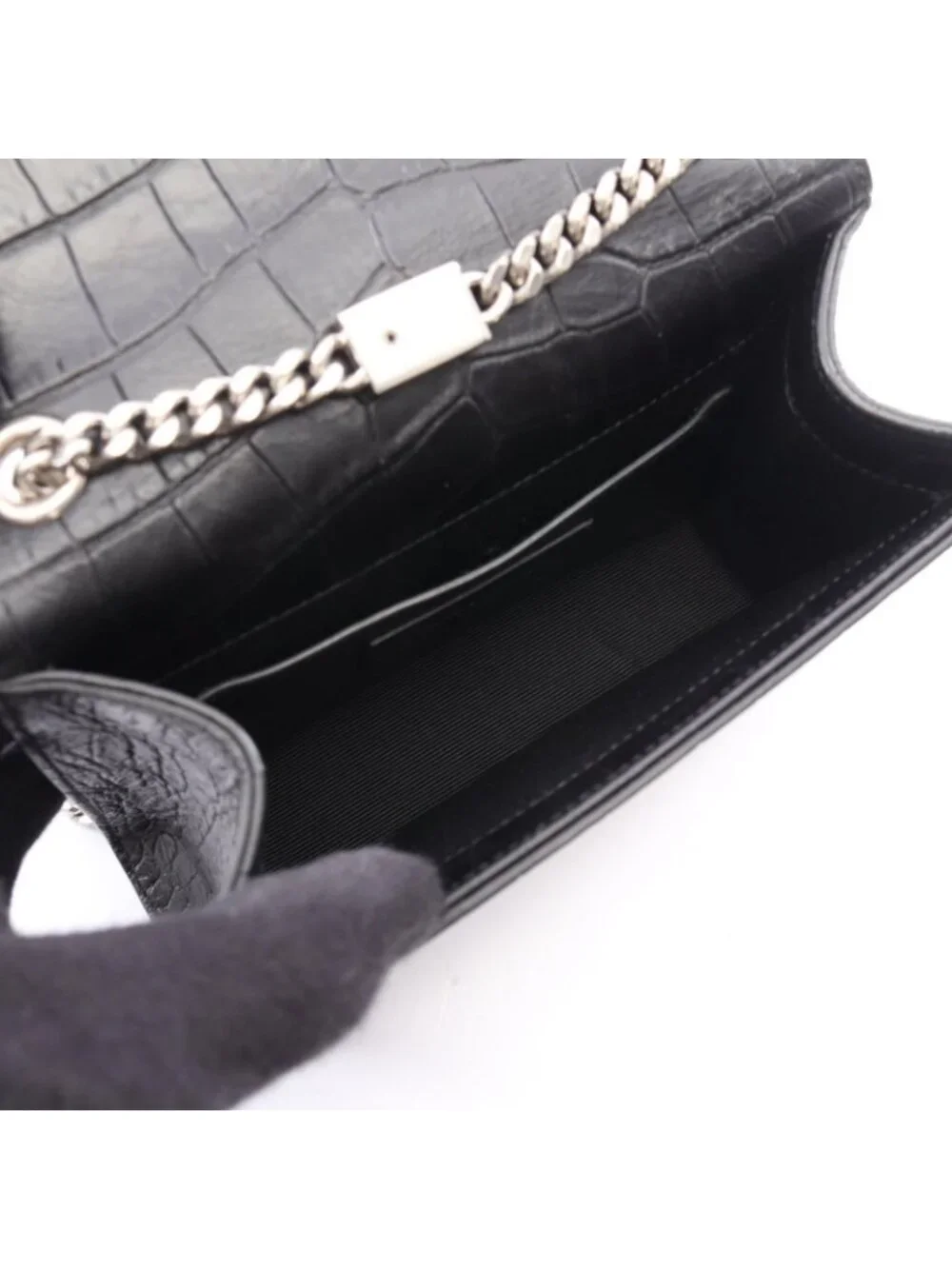 Saint Laurent Paris Shoulder Bag Kate Monogram Croco